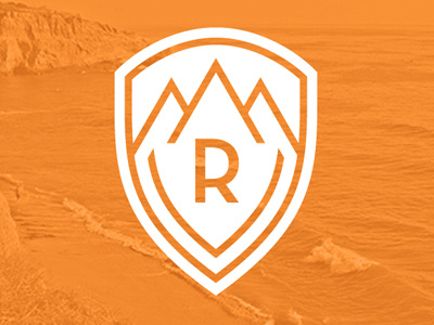 Rancho Icon badge bright contemporary dental image lines modern mountains orange sans serif seal white