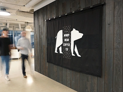 Windy Bear Coffee Co. Flag bear branding chicago coffee felt flag idenity illinois pennant qualtrics stitched type typography