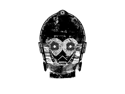 C-3PO c3po droid mask robot sci fi sci fi scifi star wars starwars texture type typography