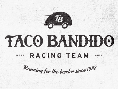 Taco Bandido bandit black car fast food pinewood derby race scout taco texture typography