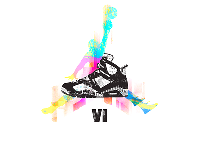 Jordan VI air jordan artwork athletics basketball glitch graphic design jordan jumpman nike poster shoes sneaker head sneakers sports texture