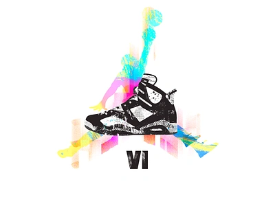 Jordan VI air jordan artwork athletics basketball glitch graphic design jordan jumpman nike poster shoes sneaker head sneakers sports texture