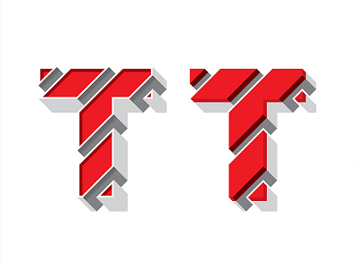 Letter T dimension distress red t texture type typography
