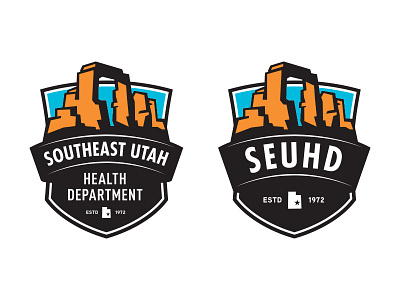 SEUHD arch badge desert health monument mountain rocks seal star state utah