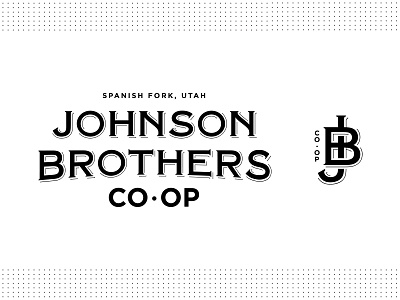 Johnson Brothers Co-Op badge black brothers coop market retail seal serif type typography