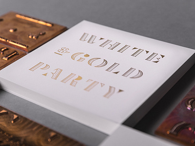 White & Gold Party Invite christmas foil formal gold holiday invite qualtrics type typography