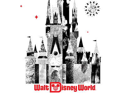 WDW Cinderella Castle castle cinderella disney distressed flag florida orlando stars sun texture walt disney world