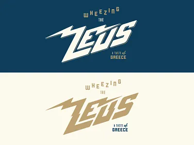 Wheezing The Zeus food greece greek greek god lightning mythology qualtrics restaurant type typography zeus