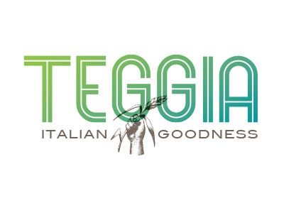 Teggia arizona branding design dining food gradient green hand identity italian italy logo ornament sans serif typography wheat