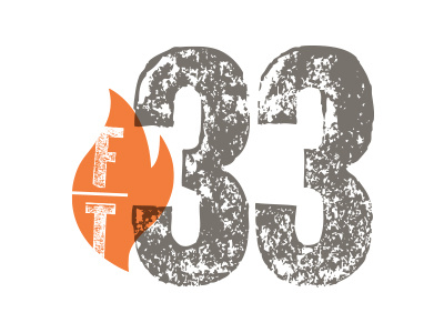 FT33 arizona branding business dallas design distressed fire flame food gray grey grunge identity logo multiplied numbers orange sans serif social texas typography weathered wood type