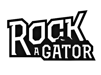 Rock A Gator angular animal apparel bold enclosure eye gator gear intense logo slab serif stroke tough type