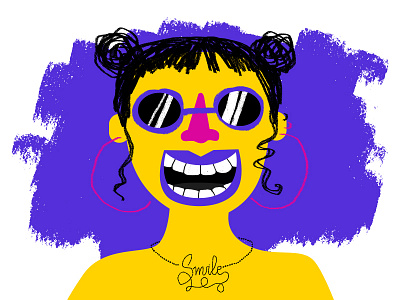 Smile brushes charecter colors design girl handletter illustration mouth shapes smile typogaphy yellow
