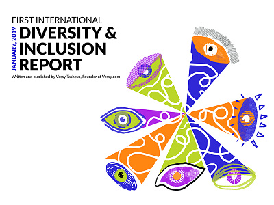 Diversity In The Workplace Report colorful colors design diversity eyes illustration inclusion lines pattern