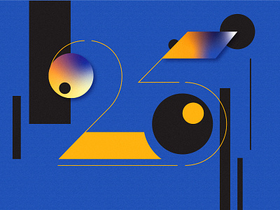 25 25 blue colors contrast design gradients illustartor illustration lines numbers orange shapes typography