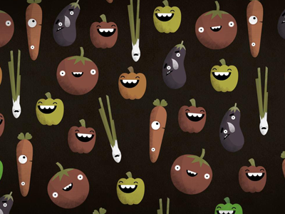 Vegetables carrot eggplant illustration onion pepper tomato vegan veggie