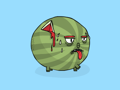 I'm a watermelon! character drawing emoticon fruit icon illustration vegan