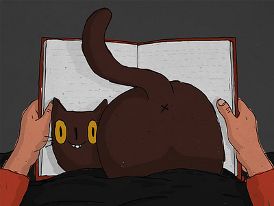 It's reading time! cat cats illustration