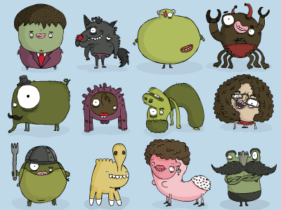 The OCD* Project - One Creature a Day character characters creature creatures drawing illustration monsters set