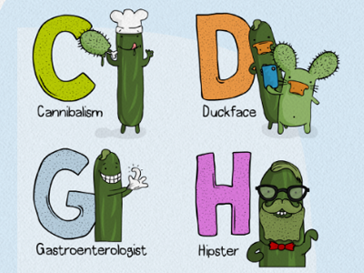 Learning the Alphabet with Rabtus & Cumber abc alphabet character characters illustration typography