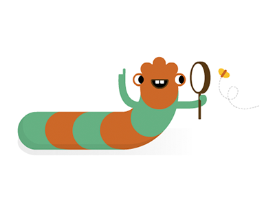 A weekly worm for muz.li animal character green orange