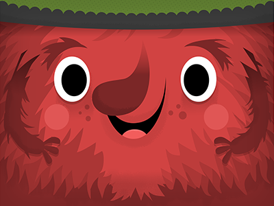 Red Creature cute drawing fur furry illustration kids monster