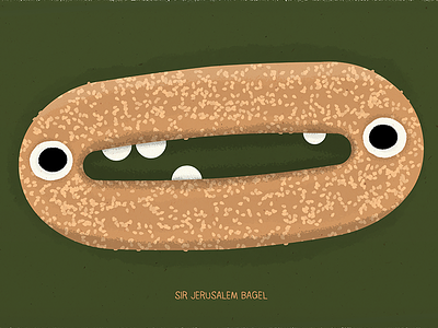 Sir Jerusalem Bagel brown character creature dough food israel pretzel tasty
