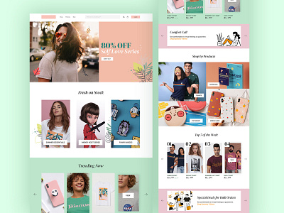 Ecommerce UI design minimal minimalist pastel ui uidesign web design website website design webui