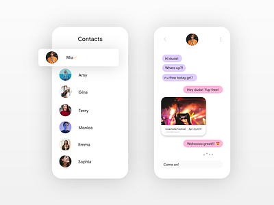 Direct Messaging Daily UI 013 app dailyui desogn message minimal mobileui ui white