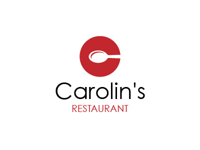 Carolyn S 3 c food c logo c restaurant c spoon modern initial c monogram c negative space negativespace logo restaurant logo sleek