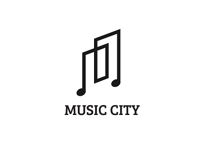 Music City art logo building city creative logo home illustration logo meaningfull logo minimal music negativespace logo simple logo vector