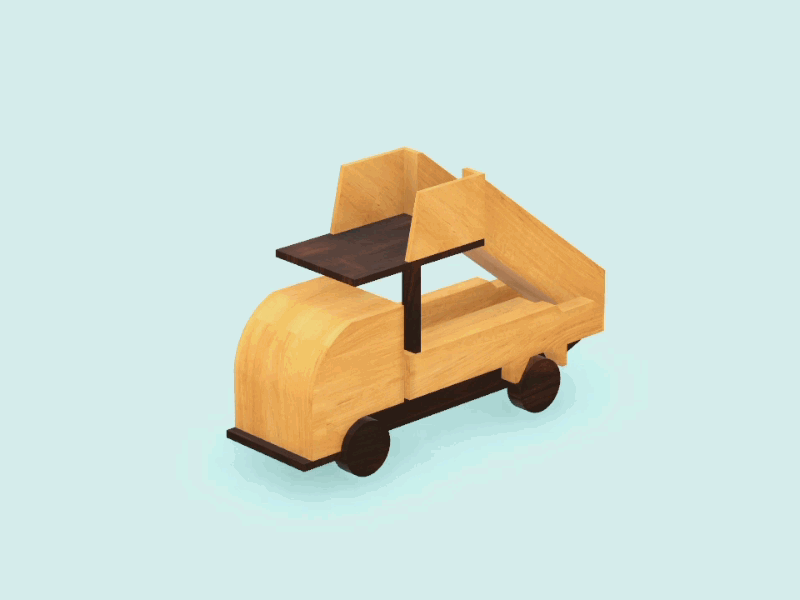 Animated wooden toys plan 3d illustration isometric thumbnails