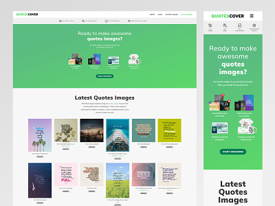 redesign of QuotesCover.com for better conversion hero area homepage design web design webapp