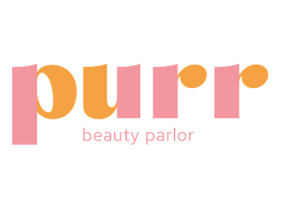 Purr Beauty Parlor Logo brand branding logo logo design orange pink