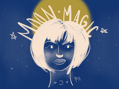 Moon Magic blue digital art digital illustration illustration illustrator magic moon procreate space