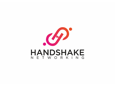 Handshake Networking_Logo branding flat font identity letters logo logotype paper simple type