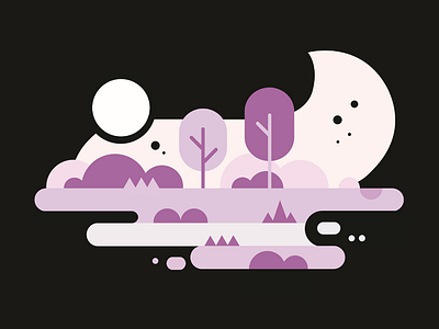 Night Life flat illustrator shapes