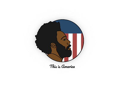 This is America america badge childishgambino donaldglover fanart flat illustrator logo