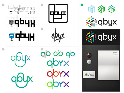 Logo Design process for QBYX. branding design identity illustrator logo vector