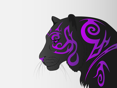 Dark Tiger design flat gradient illustration illustrator poster tattoo tiger vector