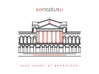 High Court of Karnataka bangalore bengaluru design flat icon illustration illustrator line art logo poster vector