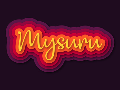 Mysuru illustration illustrator logo mysore mysuru paper cutout poster vector