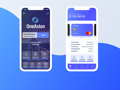 OneAston Retail Banking App app icon illustration typography ui ux