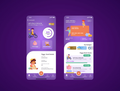 Kids Banking App app design illustration ui ux