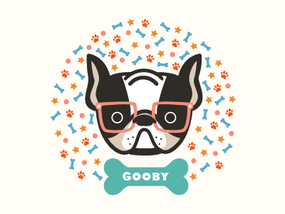 Gooby Giveaway Sticker bone boston circle dog paw pet sticker terrier