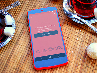 OIkhali App Waiting Screen android application clean flat iconography minimal red ui ux
