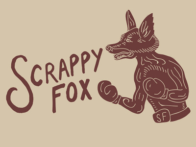 Scrappy Fox boxing fox illustration