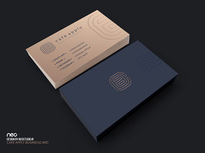 Cafe apply businesscard apply business card business card design businesscard cafe cafeapply coffee creative design design education educational gold gold design graphic design illustraion migration neostudio print design travel