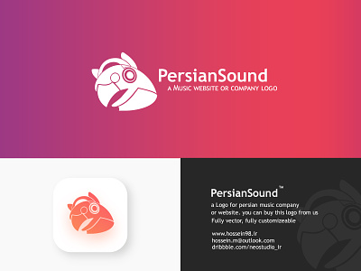 Persian Sound Logo branding design farsi farsi logo headphone illustration logo logo design logodesign logos music logo musiclogo persian persian logo sound sound logo studio logo