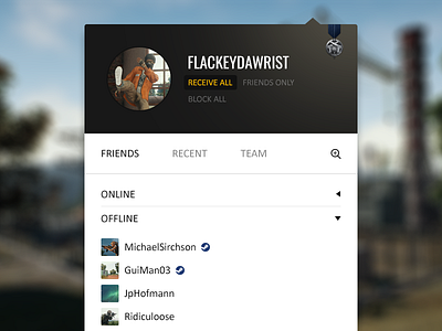 PUBG Friends List (UI redesign WIP)