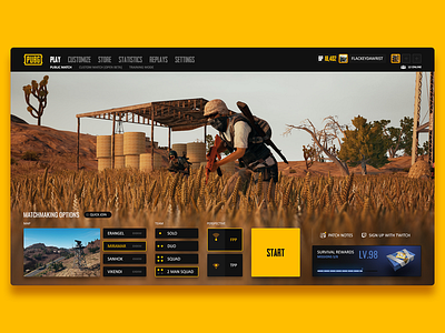 PUBG Main menu (Miramar selected)